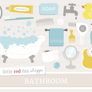 Badezimmer Clipart, Bad Zeit Clip Art, Klauen Fuß Badewanne Clipart, Seife Clipart, Spiegel Clipart, süße digitale Grafik Design kleine kommerzielle Nutzung