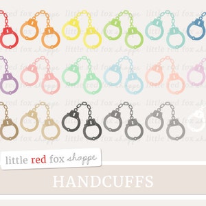 Handcuffs Clipart, Police Clip Art Detective Hand Cuffs Swat Team Prison Jail Policeman Cute Digital Graphic Design Small Commercial Use