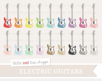 Electric Guitar Clipart, Instrument Clip Art, Music Clipart, Musical Clipart, Rock Band Cute Digital Graphic Design Small Commercial Use