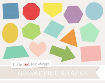 Geometric Shape Clipart, Basic Shape Clip Art Label Tag Hexagon Frame Banner Triangle Cute Digital Graphic Design Small Commercial Use