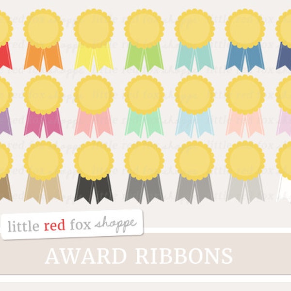 Award Ribbon Clipart, First Place Ribbon Clip Art Badge Medal School Sports Ceremony Cute Digital Graphic Design Small Commercial Use