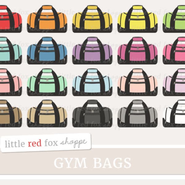 Gym Bag Clipart, Fitness Clip Art, Gym Clipart, Luggage Clipart, Duffel Bag Clipart, Icon Cute Digital Graphic Design Small Commercial Use