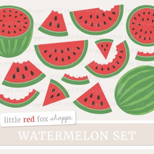 Watermelon Clipart, Fruit Clip Art Summer Watermelon Slice Seed Wedge Party Melon Grocery Cute Digital Graphic Design Small Commercial Use