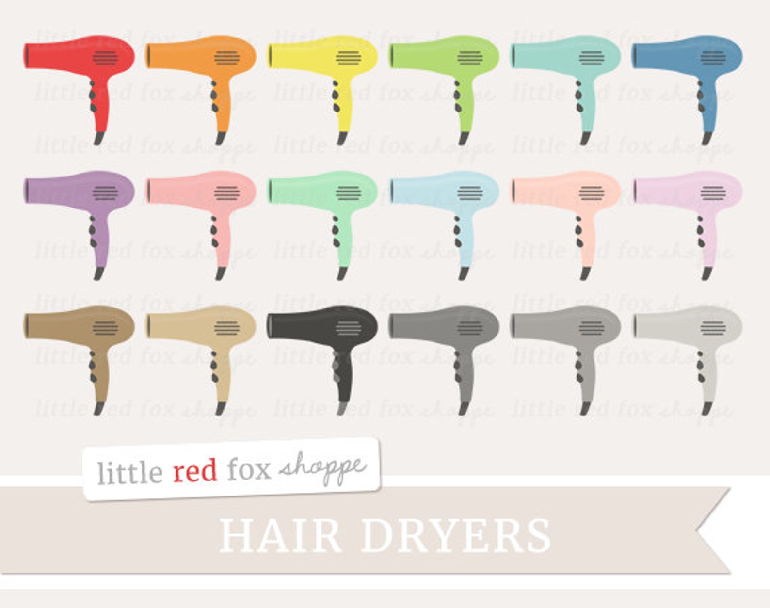 Hair Dryer Clipart Blow Dryer Clip Art Hairdryer Salon Make | Etsy