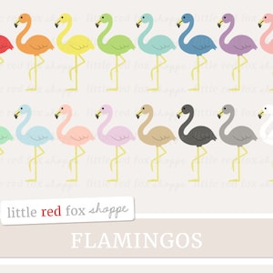 Flamingo Clipart, Summer Clip Art, Pink Flamingo Clipart, Beach Clipart, Tropical Bird Clipart, Digital Graphic Design Small Commercial Use