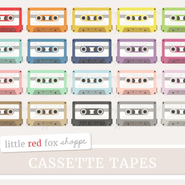 Cassette Tape Clipart, Music Clip Art, Radio Clipart, Musical Clipart, Vintage Tape, Cute Digital Graphic Design Small Commercial Use