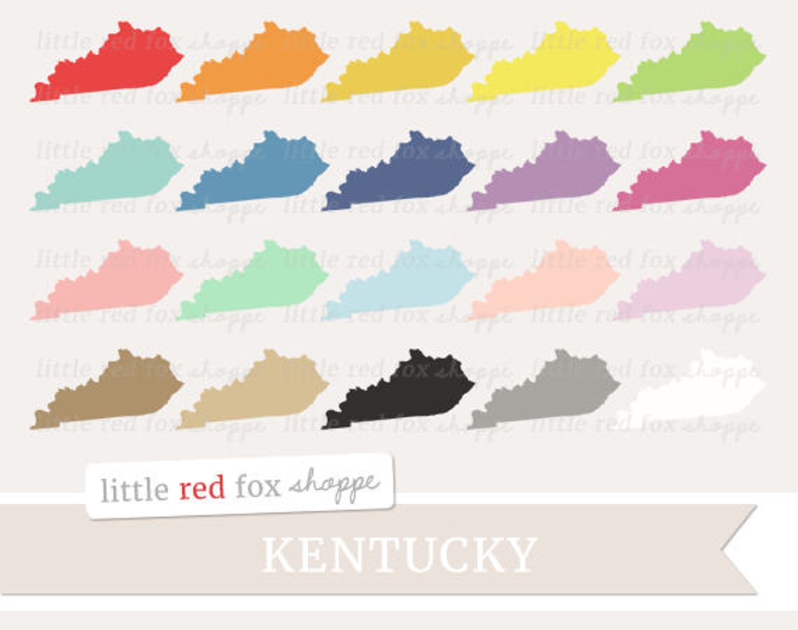 Kentucky Clipart US State Clip Art USA Clipart State Etsy