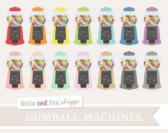 Gumball Machine Clipart, Candy Clip Art Gum Ball Dessert Sweet Treat Food Vintage Retro Cute Digital Graphic Design Small Commercial Use