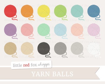 Yarn Ball Clipart, Knitting Clip Art Crochet String Twine Crafting Spool Sew Sewing Tag Cute Digital Graphic Design Small Commercial Use