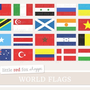 World Flag Clipart, Geography Clip Art, International Flag Clipart, Country Clipart, USA Cute Digital Graphic Design Small Commercial Use image 2