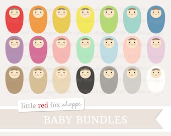 Baby Bundle Clipart, Baby Shower Clip Art New Baby Swaddle Infant Mommy To Be Gravidanza Cute Digital Graphic Design Piccolo uso commerciale