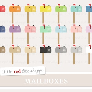 Mailbox Clipart, Mail Box Clip Art Post Office Postal Service Letter Snail Mail Object Icon Cute Digital Graphic Design Small Commercial Use