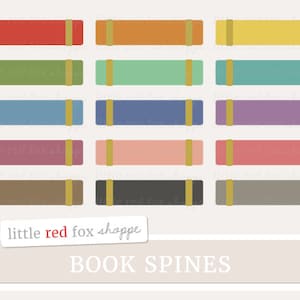 Book Spines Clipart, School Books Clip Art Vintage Library Textbook Teacher College Book Cute Digital Graphic Design Small Commercial Use