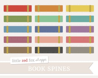 Book Spines Clipart, School Books Clip Art Vintage Library Textbook Teacher College Book Cute Digital Graphic Design Small Commercial Use
