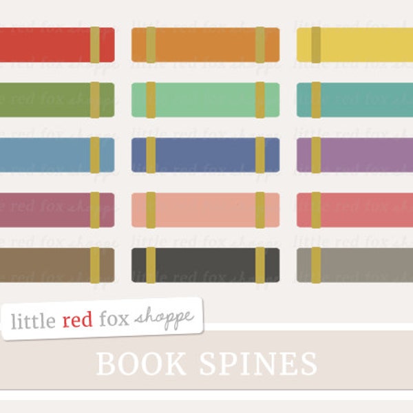 Book Spines Clipart, School Books Clip Art Vintage Library Textbook Teacher College Book Cute Digital Graphic Design Small Commercial Use