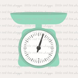 Kitchen Scale Clipart, Food Scale Clip Art Baking Kitchen Bakery Cooking Measuring Weight Cute Digital Graphic Design Small Commercial Use image 2