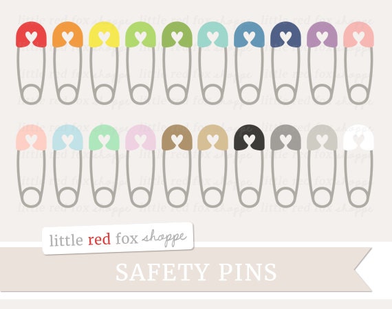 Buy 3 Get 1 Free Rainbow Safety Pins Clipart Clip Art, Baby Safety Pins,  Diaper Pins, Scrapbooking, Invitations, Planners, Graphics, Digital 