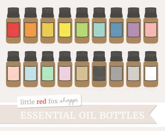 Clipart bottiglia di olio essenziale, clipart aromaterapia benessere salute etichetta in vetro ambrato fiala carina progettazione grafica digitale piccolo uso commerciale