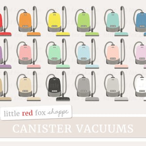 Canister Vacuum Clipart, Vacuum Cleaner Clip Art Vintage Antique Clean Home Household Icon Cute Digital Graphic Design Small Commercial Use image 1