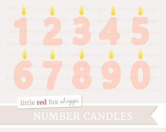 Birthday Candle Clipart, Number Candle Clip Art Kids Party Cake Cupcake Baby Celebrate Age Cute Digital Graphic Design Small Commercial Use