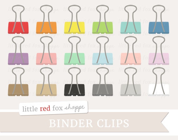 Binder Clip Clipart, Office Supplies Clip Art Cute Label Tag