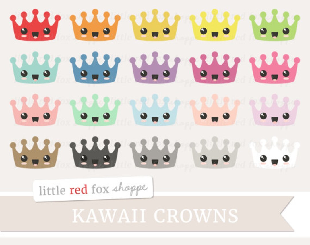Kawaii Crown Clipart Crowns Clip Art Fairytale Royal Princess Etsy