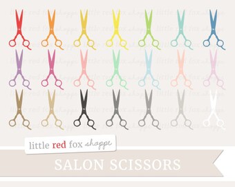 Salon Scissors Clipart, Beauty Shop Clip Art Hair Stylist Shears Trimmers Hair Cut Snippers Cute Digital Graphic Design Small Commercial Use