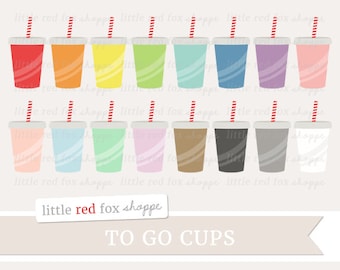 To Go Cup Clipart, Soda Cup Clip Art, Drink Clipart, Coffee Clipart, Take Out Cup Clipart, Cute Digital Graphic Design Small Commercial Use
