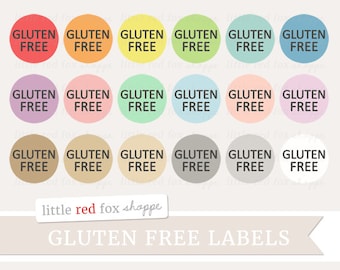 Gluten Free Label Clipart, Food Label Clip Art Food Allergy Ingredients Banner Tag Cute Digital Graphic Image Design Small Commercial Use