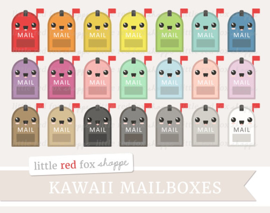 Kawaii Mailbox Clipart, Mail Box Clip Art Post Office Postal Service ...