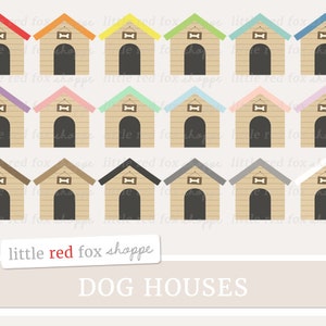 Dog House Clipart, Dog Clip Art, Puppy Clipart, Crate Clipart, Dog Bed Clipart, Animal Cute Digital Graphic Design Small Commercial Use