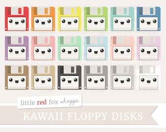 Kawaii Floppy Disk Clipart, Computer Clip Art Desktop Tech Technology Vintage Save Icon Cute Digital Graphic Design Piccolo uso commerciale