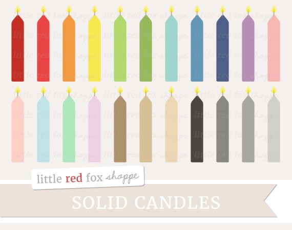 Birthday Candle Clipart Solid Cake Candle Clip Art Party Etsy