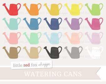 Watering Can Clipart, Gardening Clip Art, Garden Clipart, Plant Clipart, Flower Clipart, Cute Digital Graphic Design Small Commercial Use