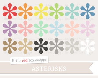 Asterisco Clipart, simbolo Clip Art fiore terra natura icona etichetta ragazza tipografia carina grafica digitale piccolo uso commerciale