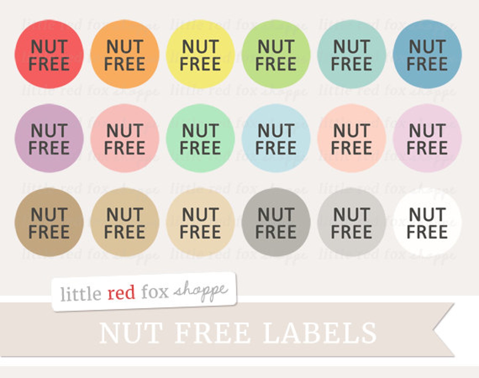 Nut Free Label Clipart Food Label Clip Art Food Allergy - Etsy