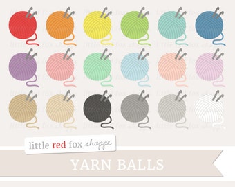 Yarn Ball Clipart, Crochet Clip Art Knitting String Twine Crafting Spool Sew Sewing Tag Cute Digital Graphic Design Small Commercial Use