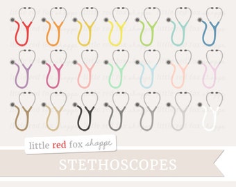 Stethoscope Clipart, Medical Clip Art Health Doctor Nurse Hospital First Aid Medicine Cute Digital Graphic Design Small Commercial Use