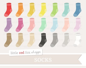 Sock Clipart, Socks Clip Art Stocking Laundry Day Baby Nursery Pajamas Clothes Clothing Tag Cute Digital Graphic Design Small Commercial Use