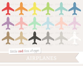 Airplane Clipart, Plane Clip Art Transportation Travel Vacation Holiday Aeroplane Jet Cute Digital Graphic Design Small Commercial Use