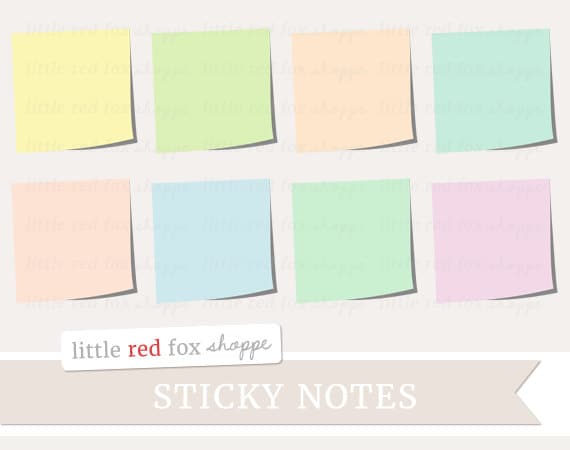 Sticky Note Clipart Label Clip Art Reminder Office Paper Etsy