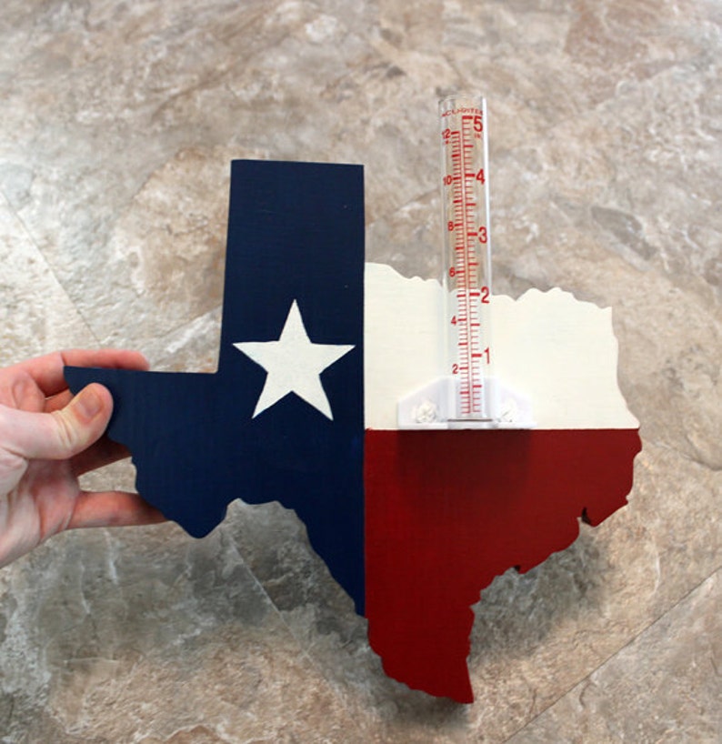 Rain Gauge 22 & 24 Texas Flag Rain Gage Yard Etsy