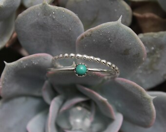Dainty Turquoise Ring Set | Sterling Silver Rings