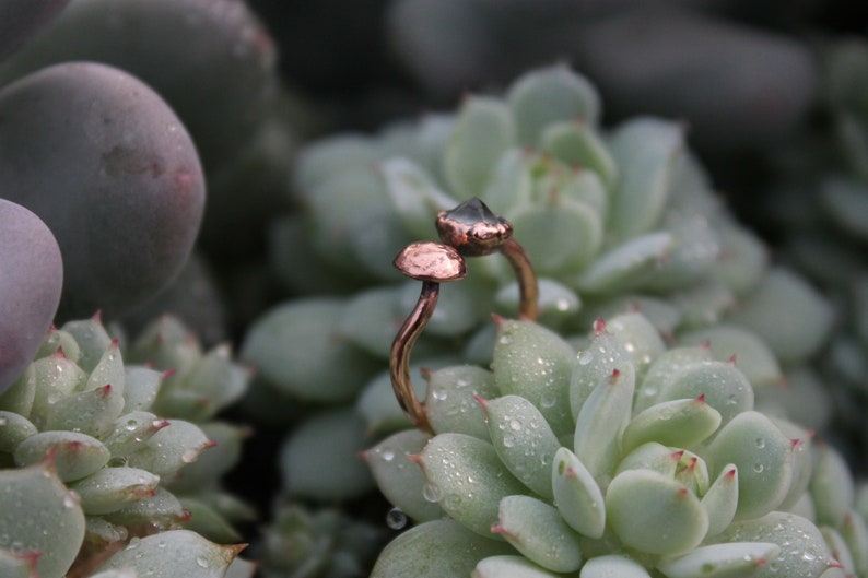 Mushroom Ring Prasiolite Fungi Ring Faceted Green Amethyst