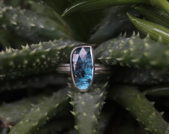 Moss Kyanite | Sterling Silver Ring | Faceted Kyanite Silver Ring