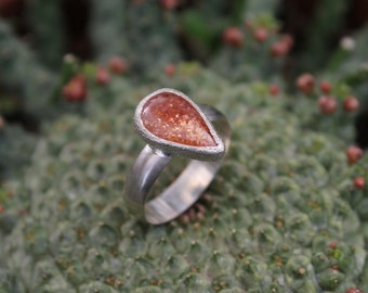 Sunstone Ring | 925 Sterling Silver | Sunstone Jewelry | Size 8