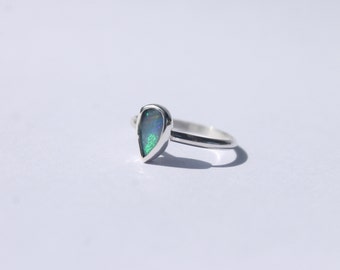 Australian Opal | Opal Doublet Ring | Dainty Silver Ring