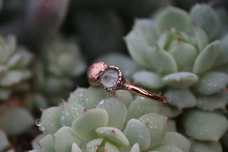 Mushroom Ring Prasiolite Fungi Ring Faceted Green Amethyst