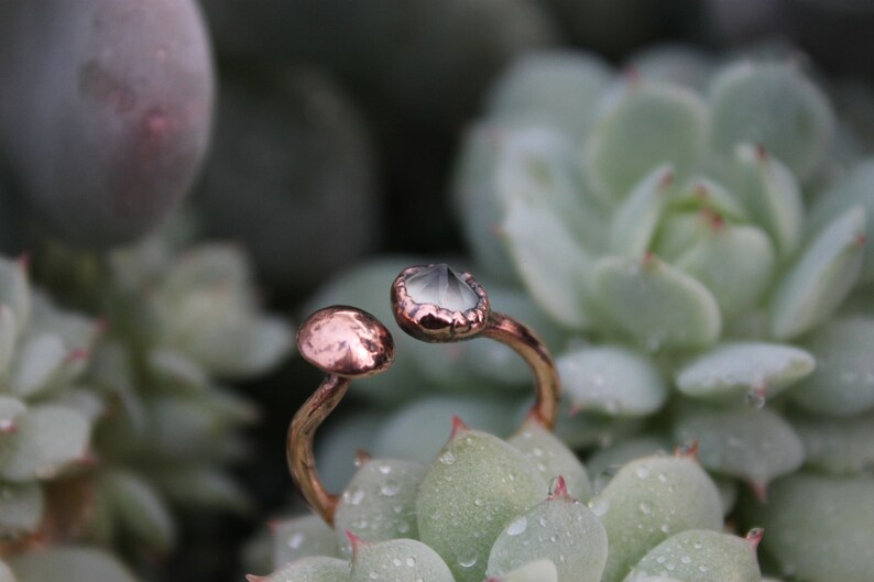 Mushroom Ring Prasiolite Fungi Ring Faceted Green Amethyst