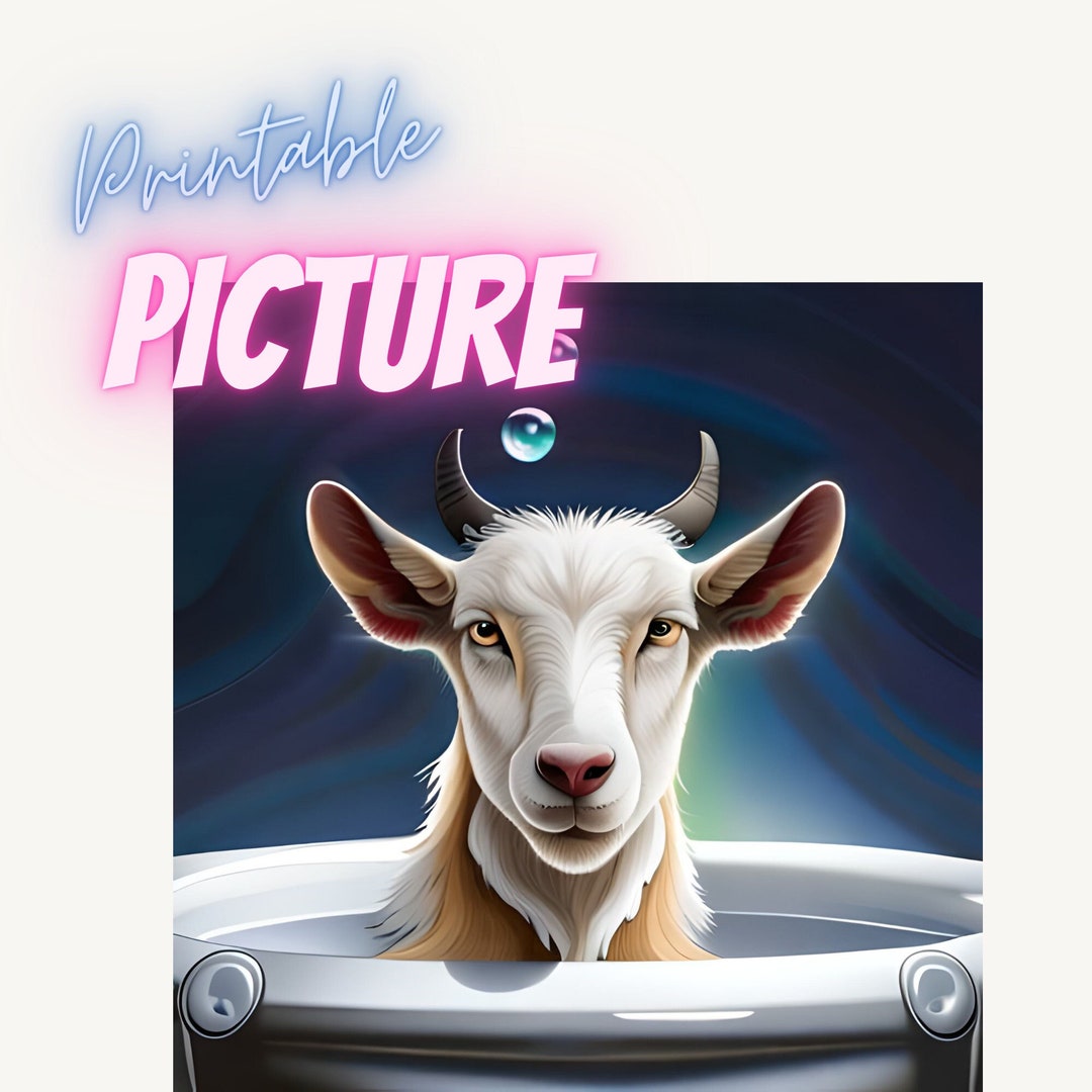 Printable Download of Goat in Bathtub Etsy